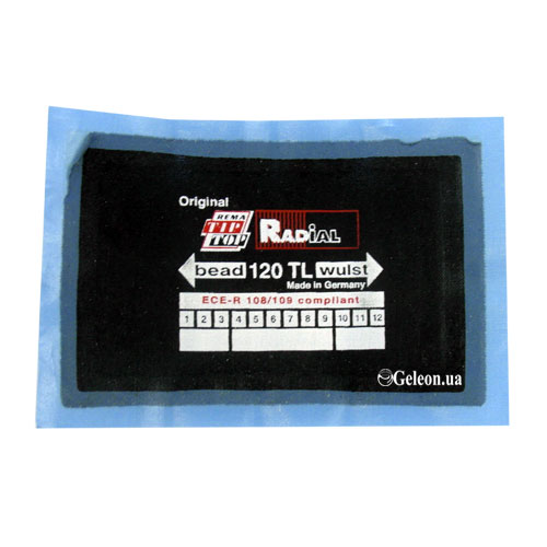 Пластырь RAD 120 TL TIP-TOP кордовый радиальный 10 шт 80x125 mm
